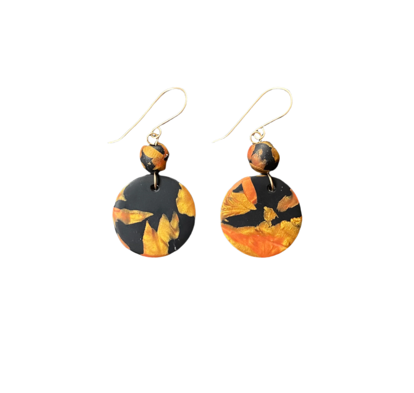 Copper Mica Circle Earring