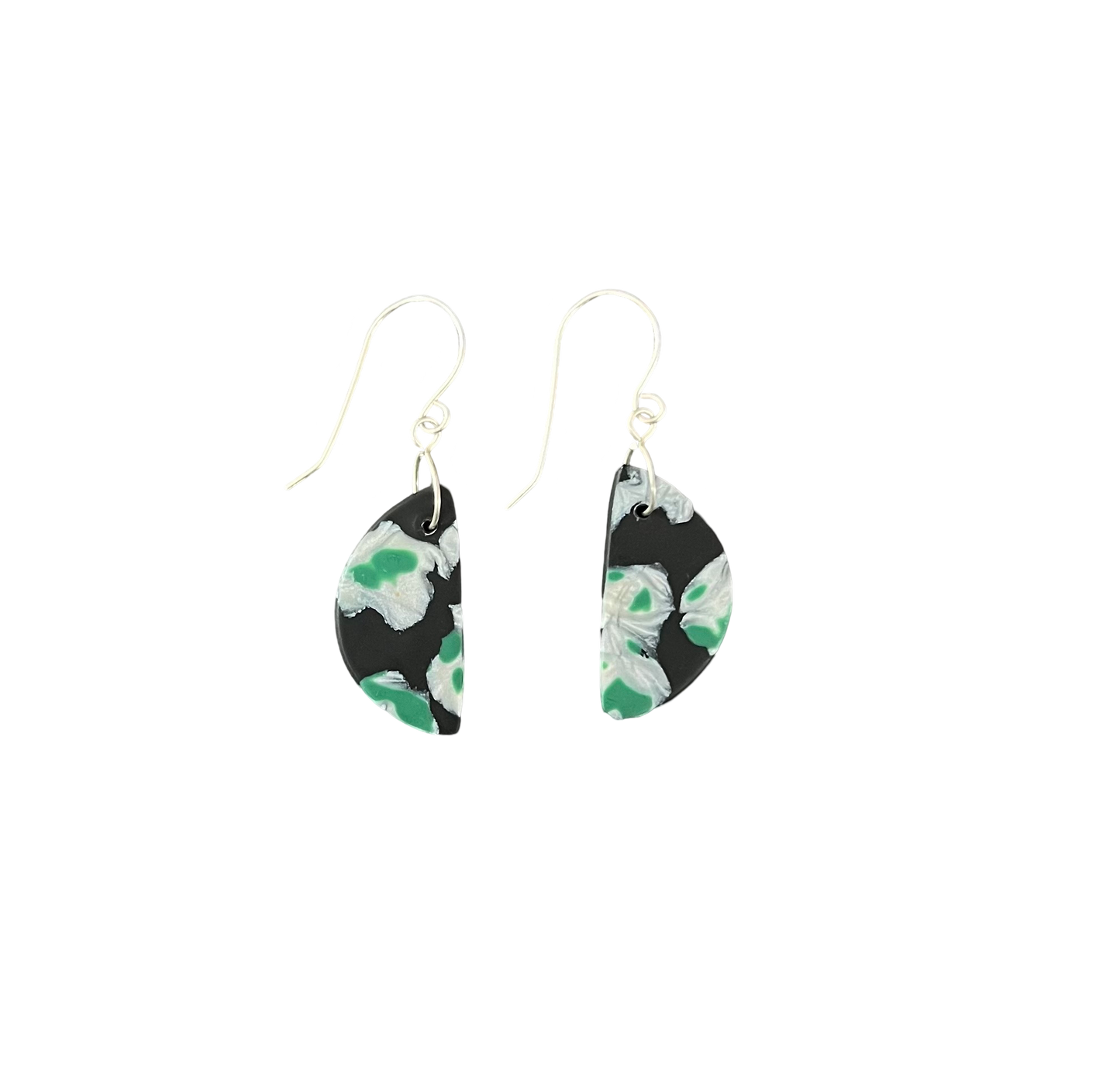 Ancient Green Half-Moon Earring
