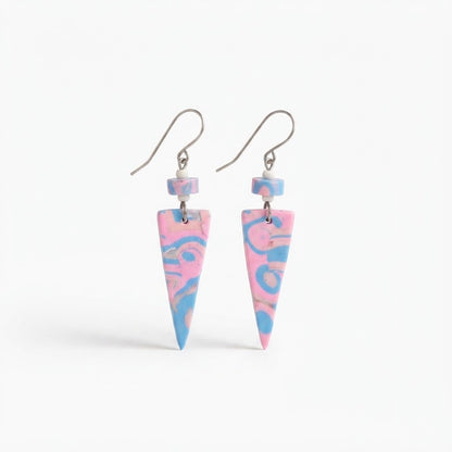 Mokume-Gane Pink Earrings