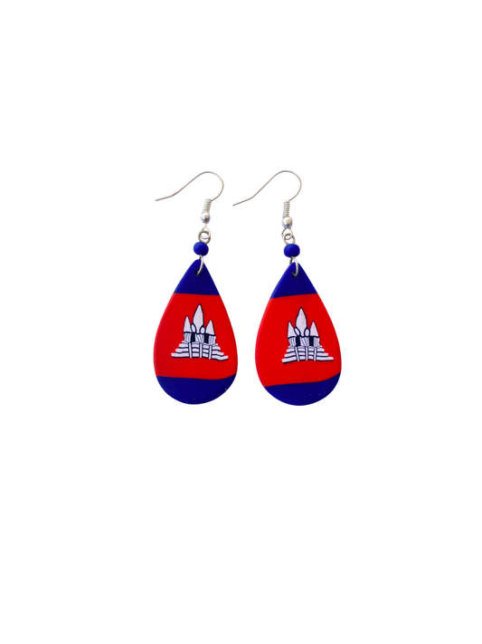 Cambodia Flag Earring $14