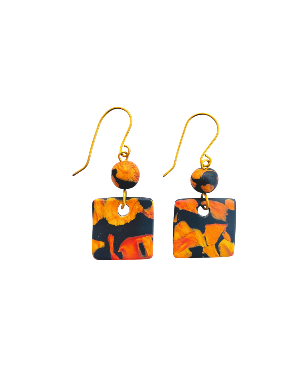 Copper Mica Square Earring