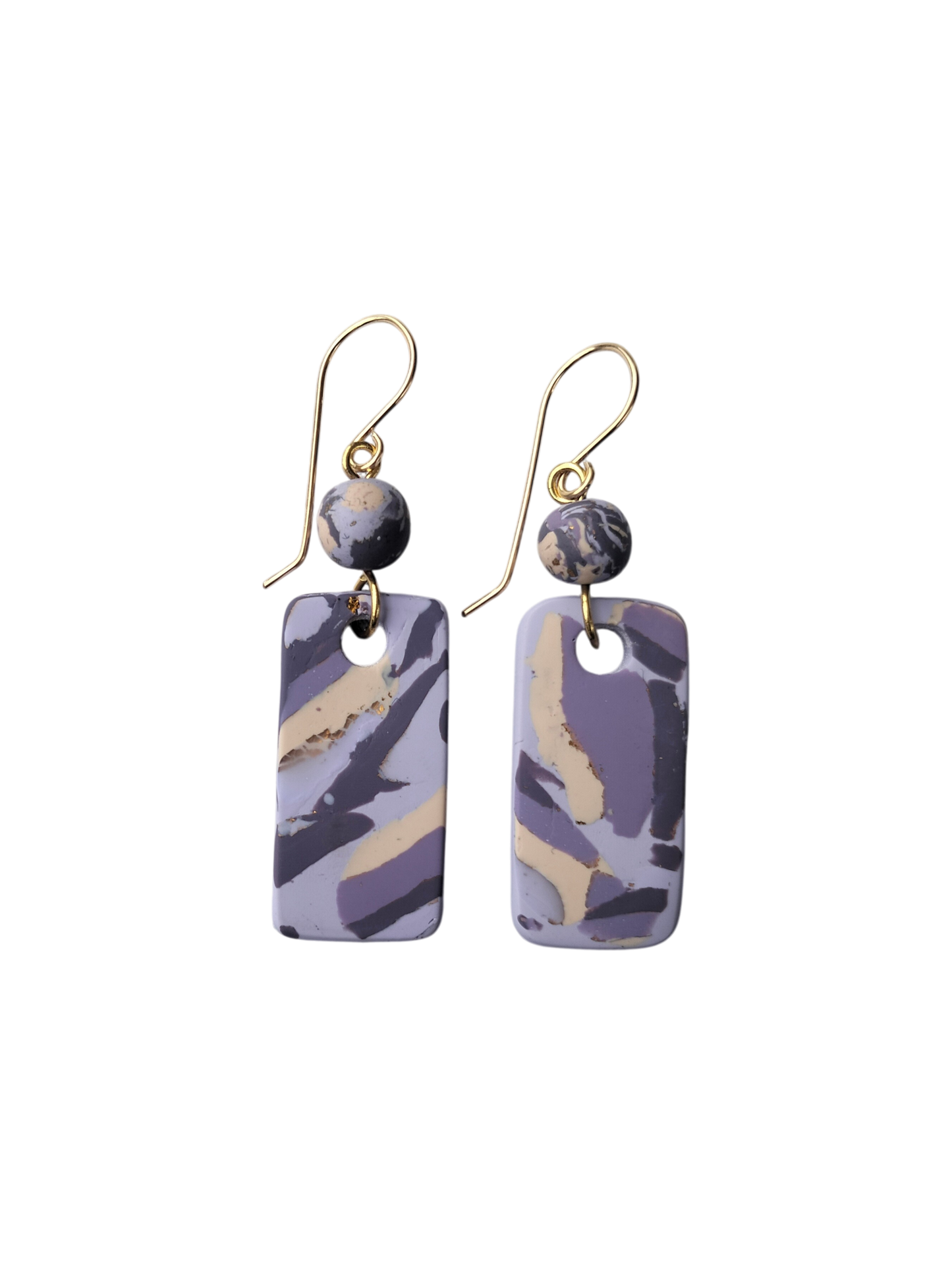 Mokume-Gane Eggplant Earrings