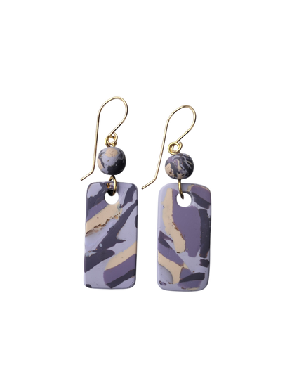 Mokume-Gane Eggplant Earrings