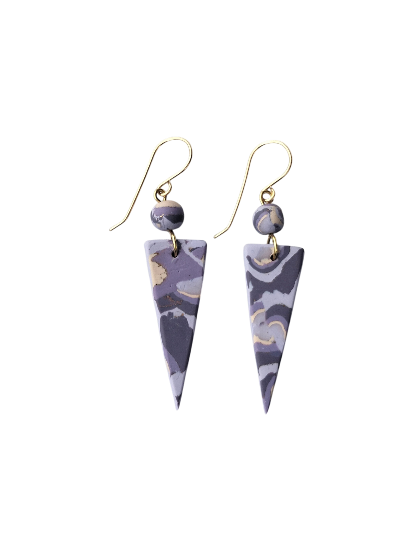 Mokume-Gane Eggplant Earrings