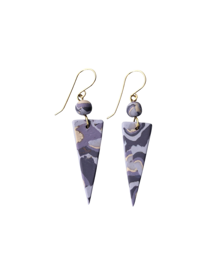 Mokume-Gane Eggplant Earrings