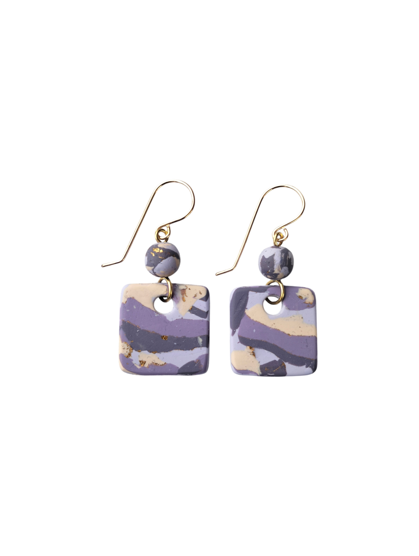 Mokume-Gane Eggplant Earrings