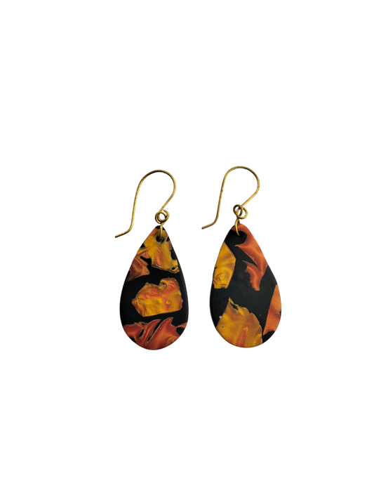 Copper Mica Large Drop Earring