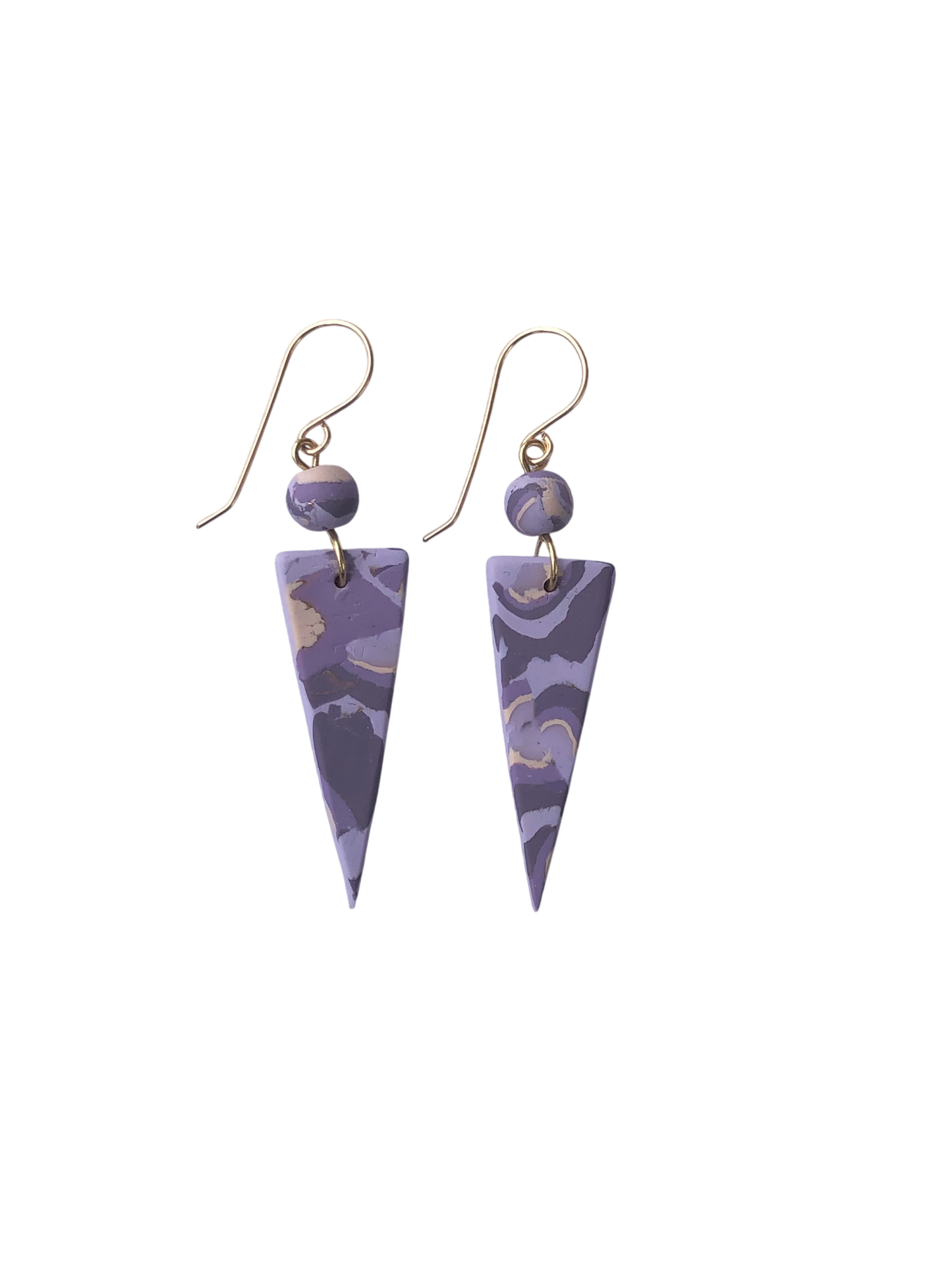 Mokume-Gane Eggplant Earrings