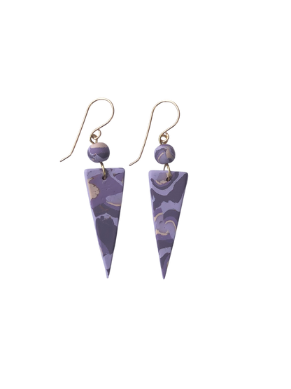 Mokume-Gane Eggplant Earrings