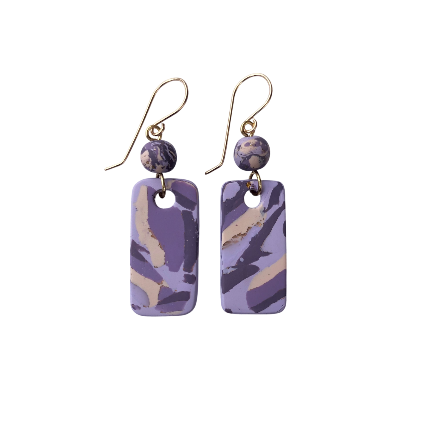 Mokume-Gane Eggplant Earrings