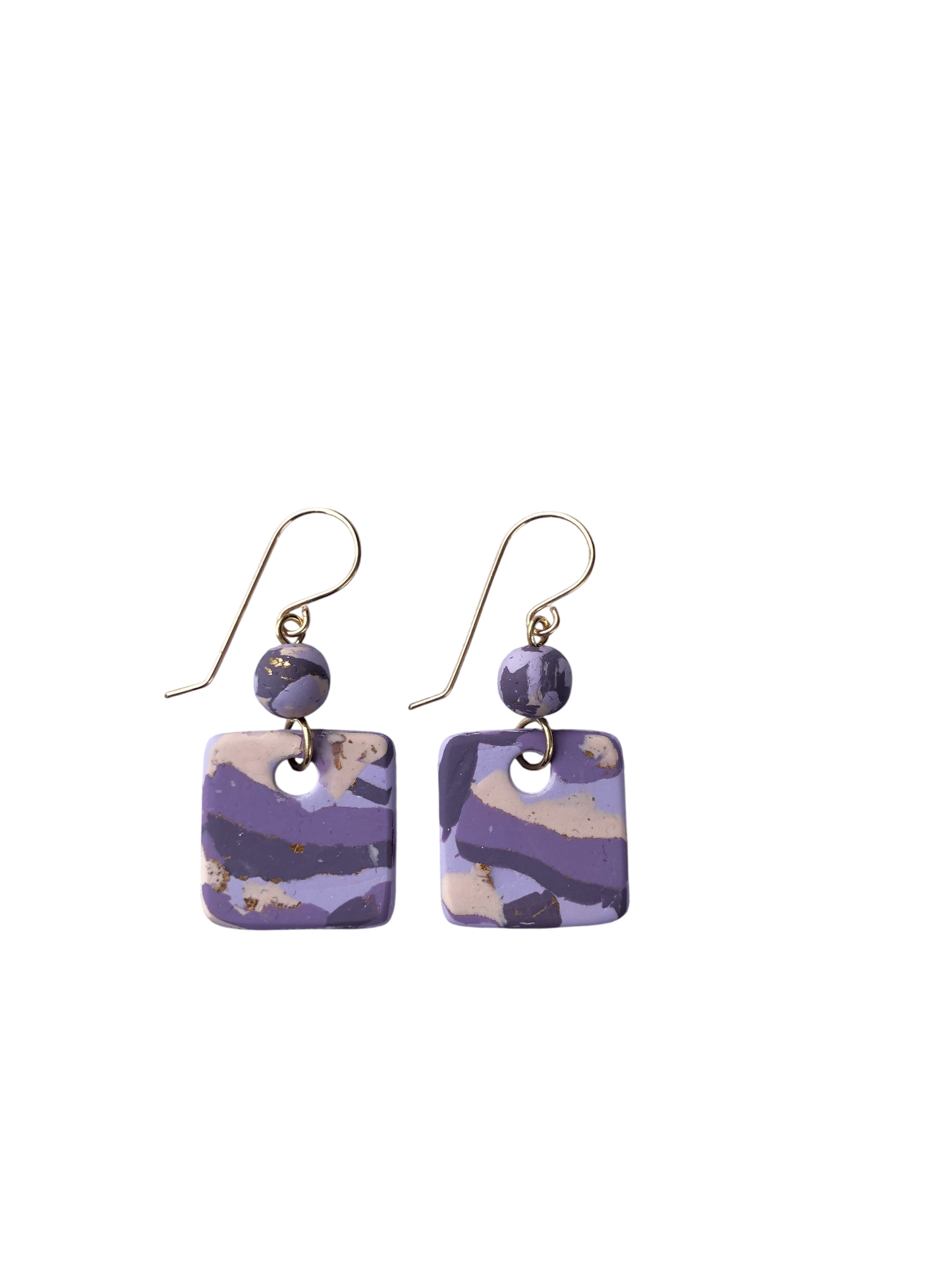 Mokume-Gane Eggplant Earrings
