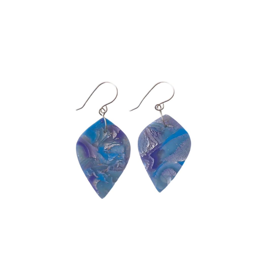 Mokume-Gane Large Leaf Earring