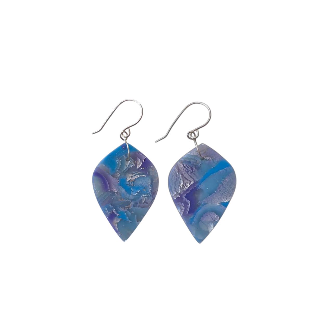 Mokume-Gane Purple Silver Earrings