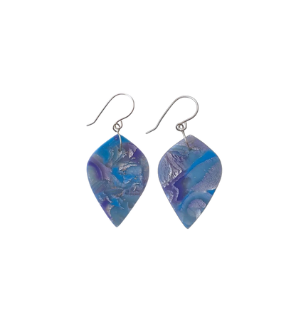 Mokume-Gane Purple Silver Earrings