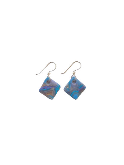 Mokume-Gane Diamond Earring