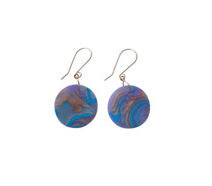 Mokume-Gane Purple Gold Earrings