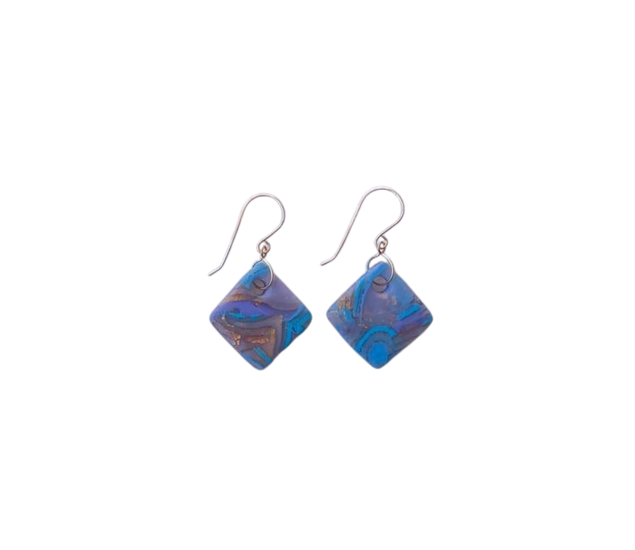 Mokume-Gane Purple Gold Earrings