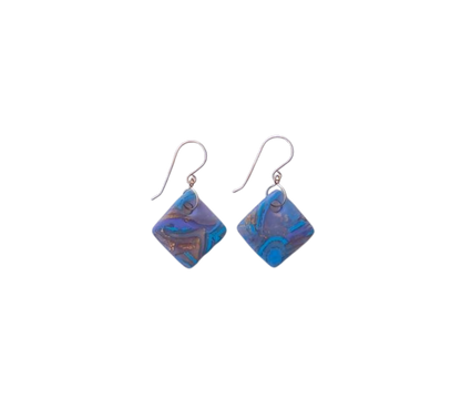 Mokume-Gane Purple Gold Earrings