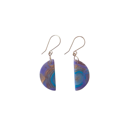 Mokume-Gane Purple Gold Earrings