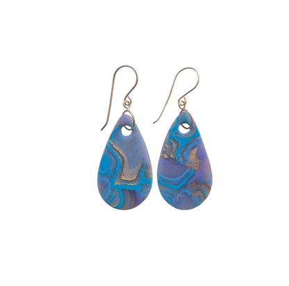 Mokume-Gane Purple Gold Earrings