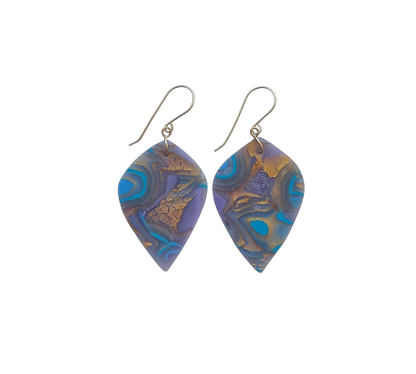 Mokume-Gane Purple Gold Earrings