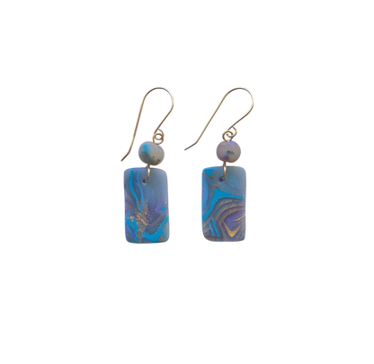 Mokume-Gane Purple Gold Earrings