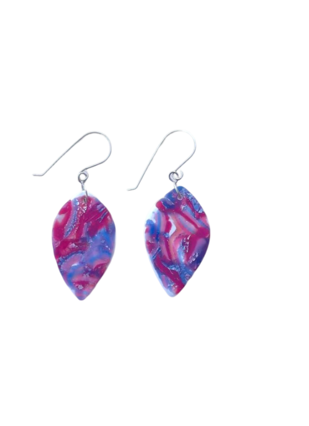 Mokume-Gane Small Leaf Earring