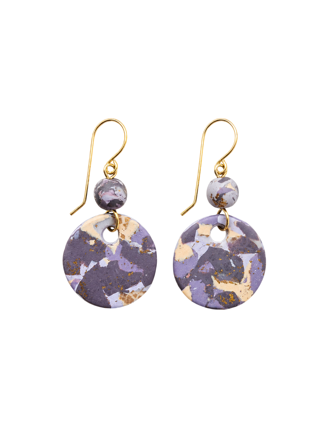 Mokume-Gane Eggplant Earrings