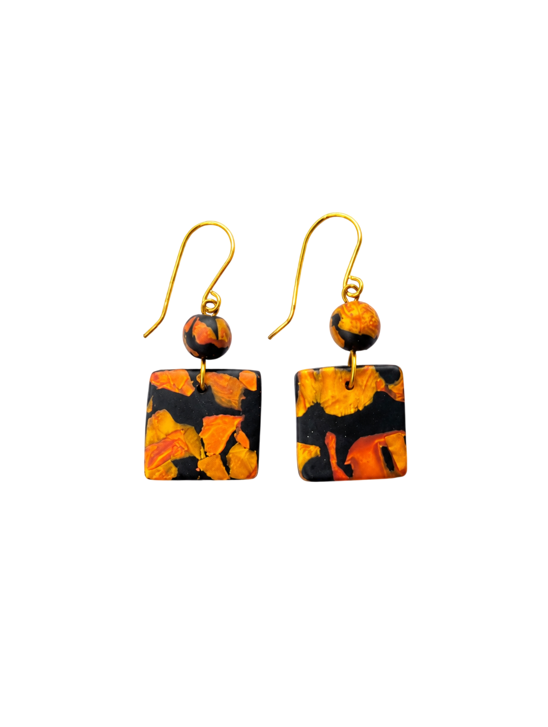 Copper Mica Square Earring