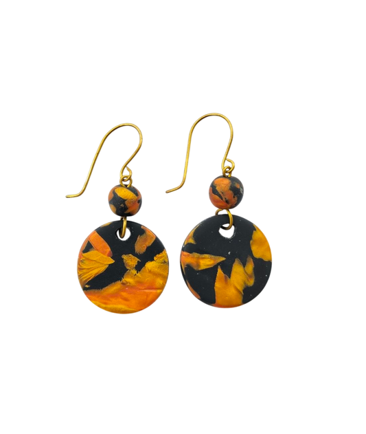 Copper Mica Circle Earring